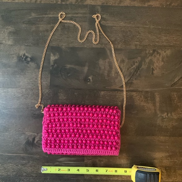 Brand New Anthropologie beads crossbody bag in Pink - Picture 4 of 11